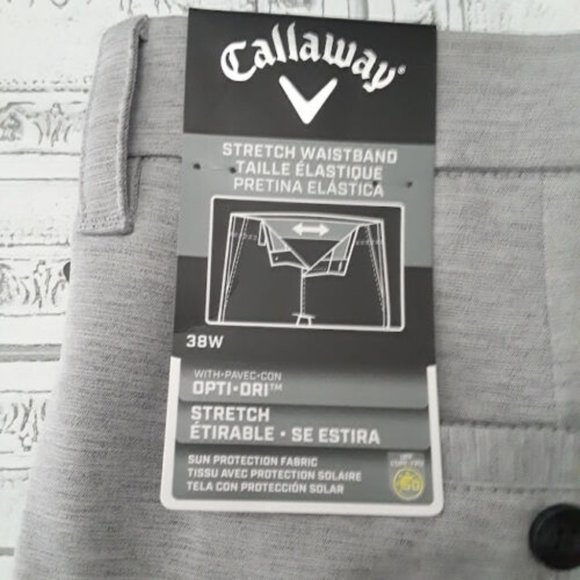 ~CALLAWAY~Men's Golf Shorts Size 38 Opti-Dri Gray Lightweight Shorts Retails $78 - Picture 1 of 8